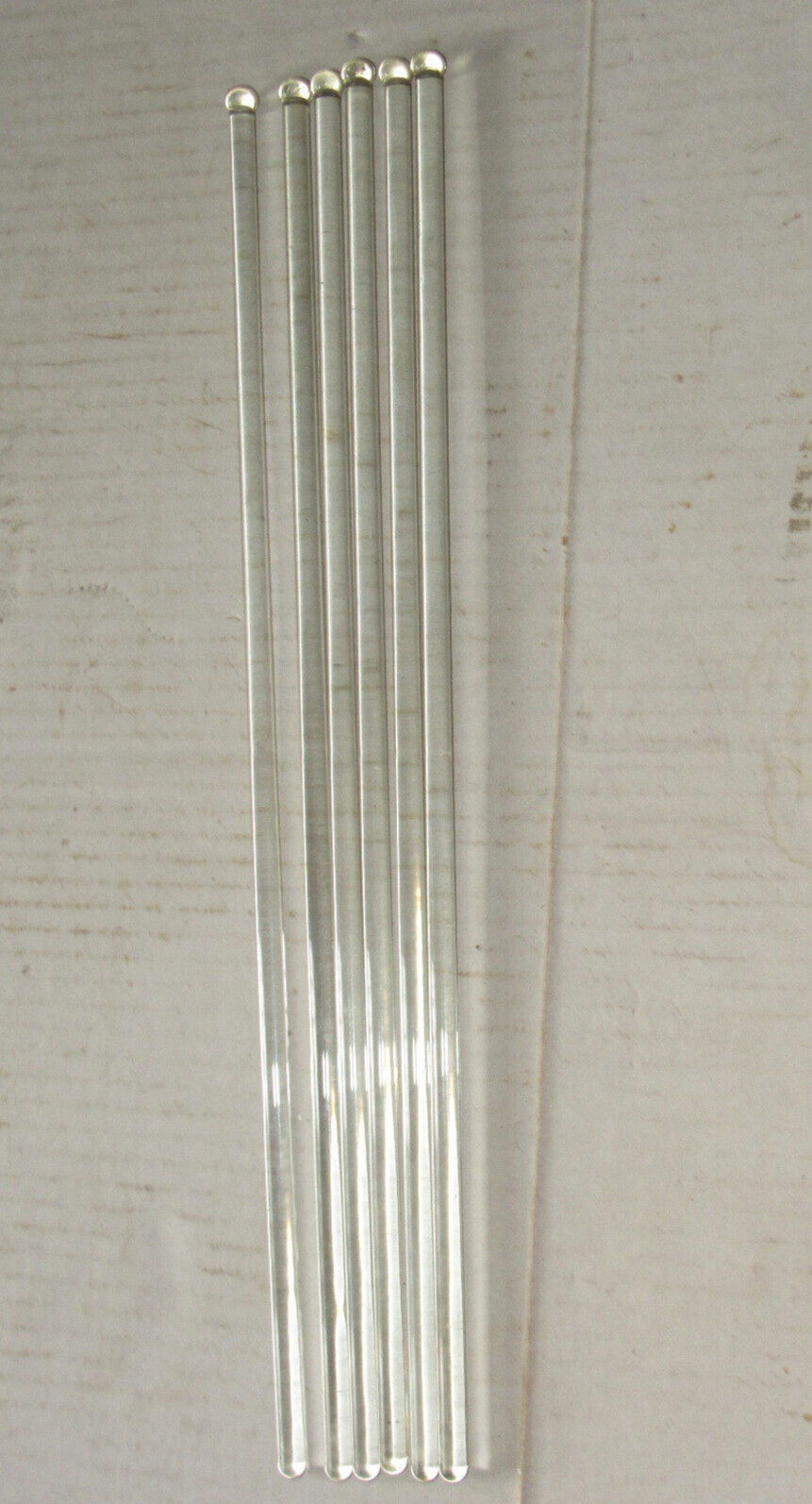 Vtg Glass Swizzle Sticks Stirrers,  14.25" Long,  Glass Mixer Sticks, SET OF 5
