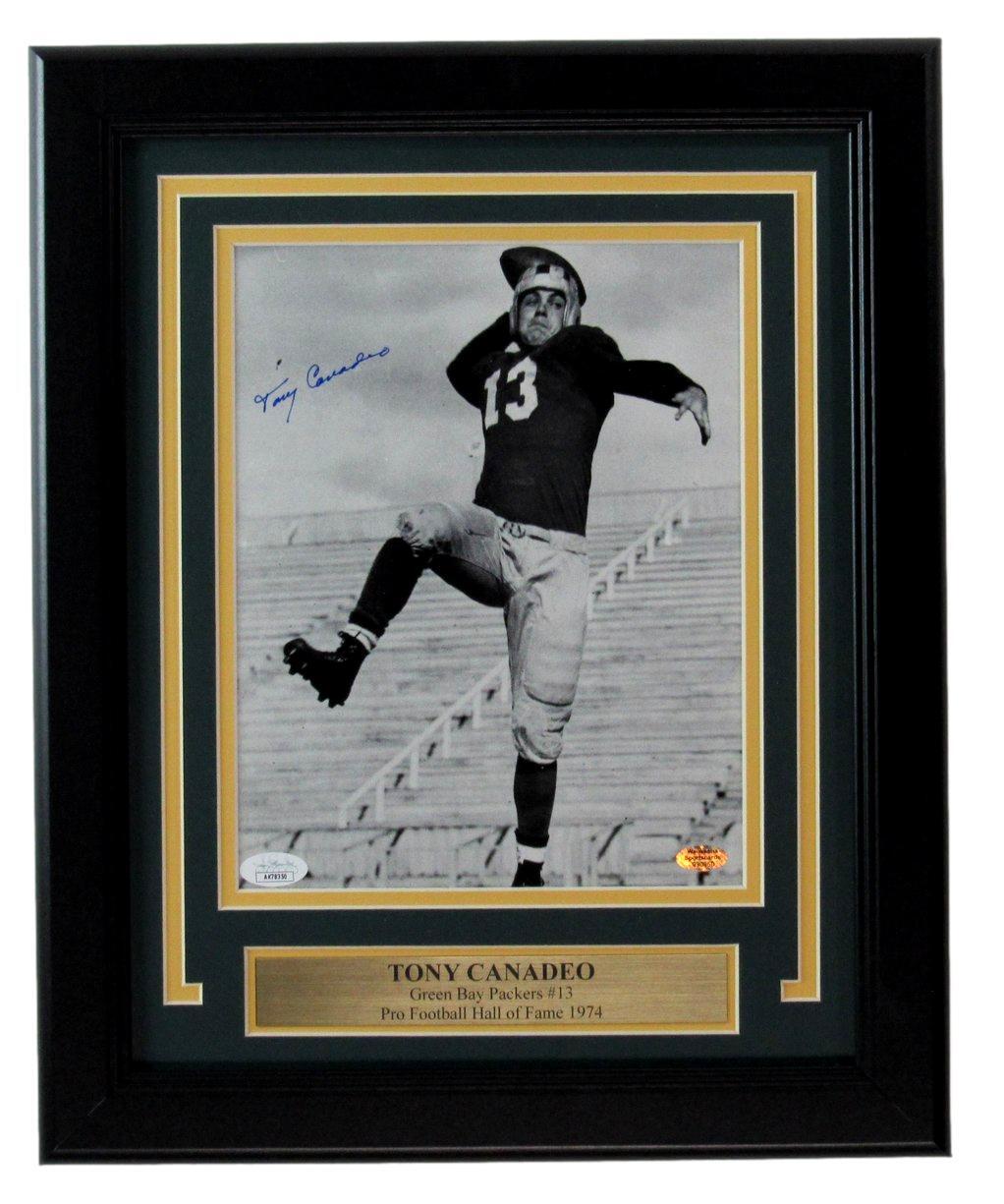Tony Canadeo HOF Autographed Signed 8x10 Photo Green Bay Packers Framed JSA 180979 