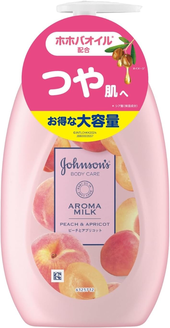JOHNSON BODY CARE AROMA MILK LASTING MOISTURE BODY LOTION PEACH AND APRICOT X 4
