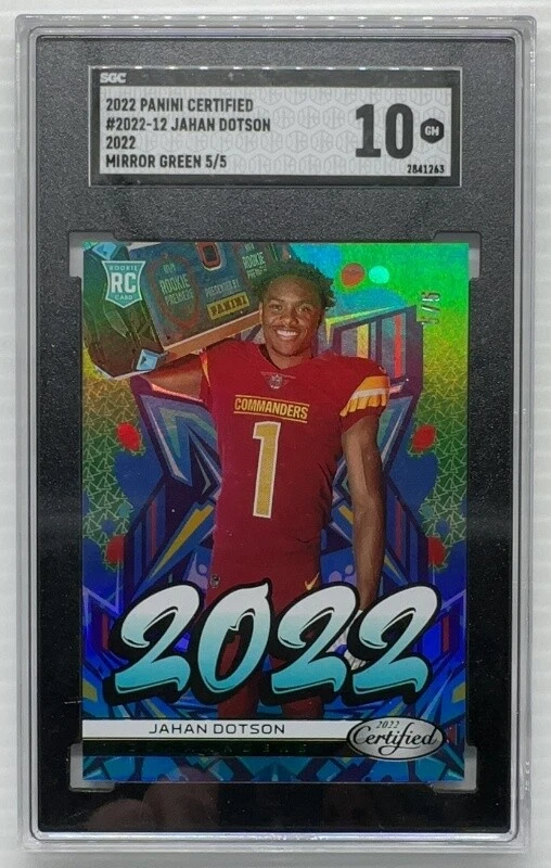 Jahan Dotson Panini Certified 2022 #202212 Mirror Green
