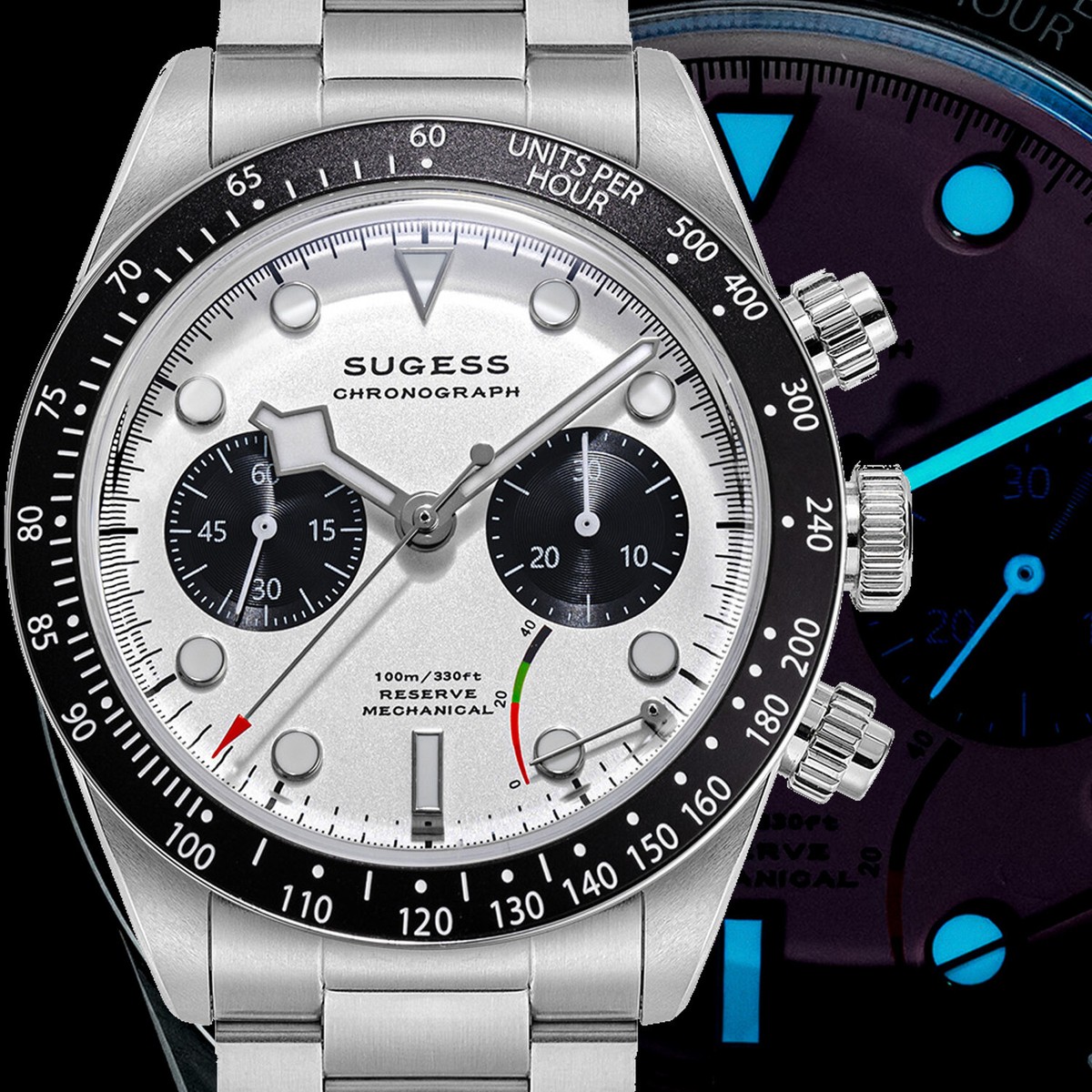 時計 S Sugess S457.W Power Reseve ST1907 BB Chrono Mechanical Mens Watch