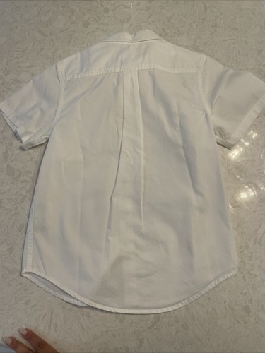 Cat & Jack Short Sleeve Button Up White Shirt With Pocket - School - Picture 4 of 5