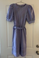 Vintage Byer Too Blue Puff Sleeve Dress Marked Size 9
