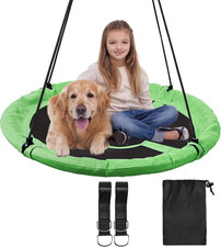 43" Tree Swing for Kids Outdoor, Waterproof Large round Flying Saucer Swings for