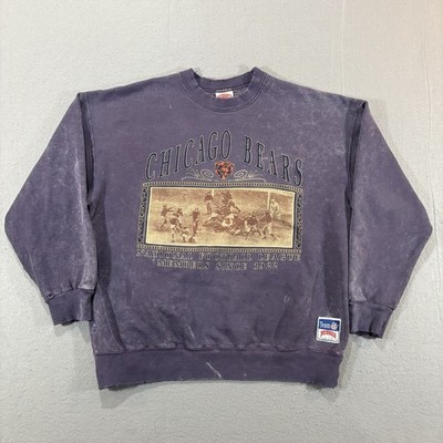 Vintage Chicago Bears Crewneck Sweatshirt Sz XL Nutmeg 90s USA Faded Distress