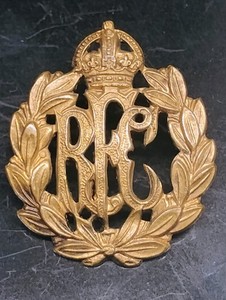 Original British WWI RFC Royal Flying Corps Cap Hat Badge Pin WW1 Brass