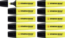 Highlighter - STABILO BOSS ORIGINAL - Pack of 10 - Yellow