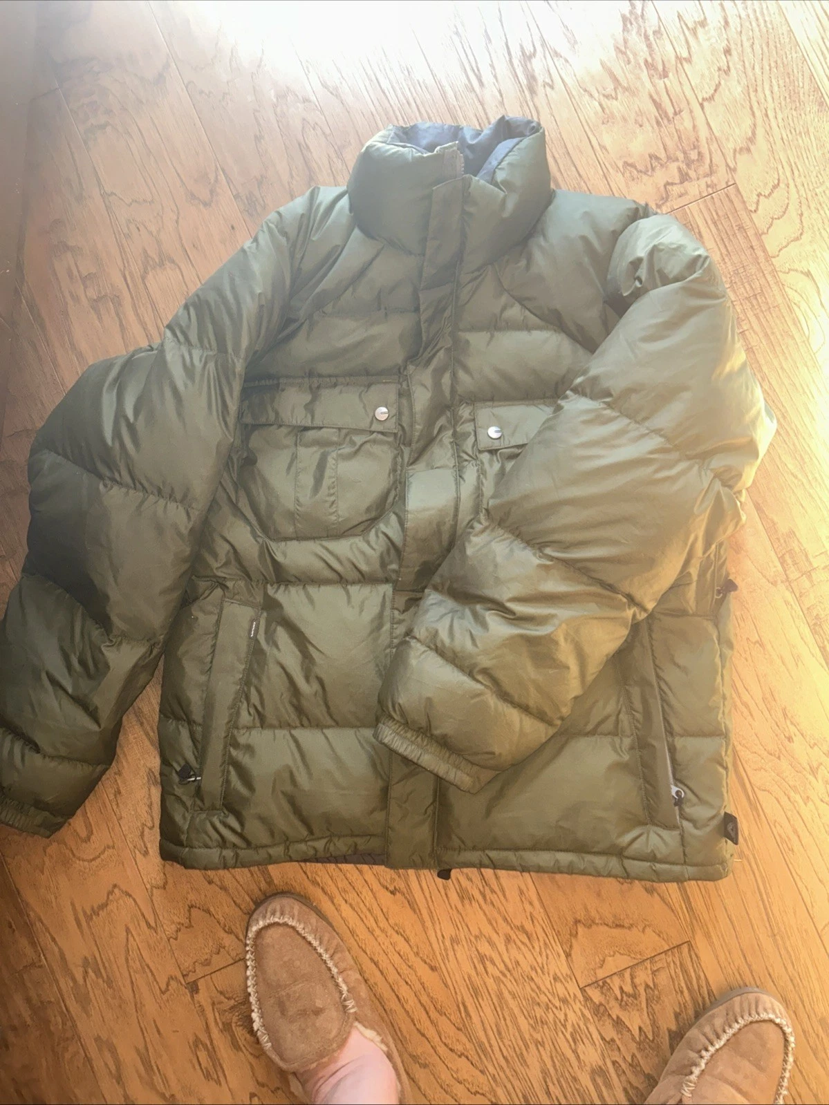 Columbia Men Jacket Stone Green Size M Convert II Full Zip Quilted Insulated