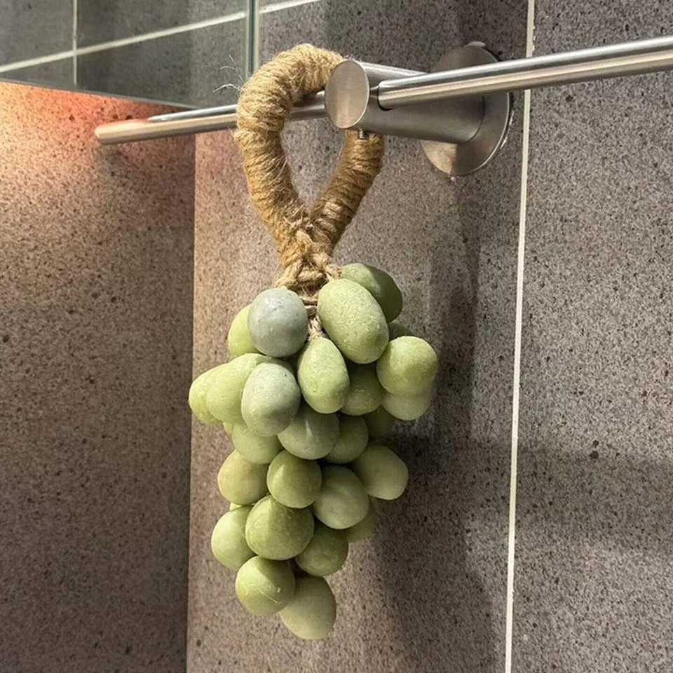 Grape Soap On A Rope Handmade Grape Shaped Soap Colors Natural,Remove Grea T1K2 - Image 4 of 4
