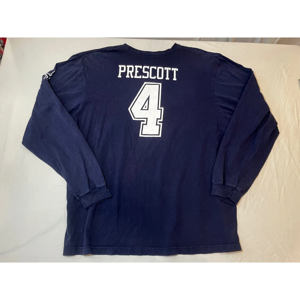 Dallas Cowboys Auténtica Dak Prescott #4 Camiseta Manga Larga Para Hombre 2XL Fútbol Foto 2 de 4