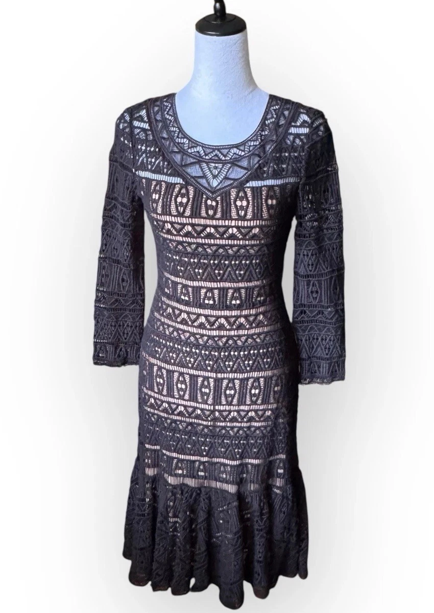 rebecca taylor crochet dress Macrame Midi Dress