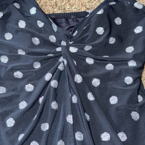 Miraclesuit Pizzelles Love Knot Underwire Tankini Size 12 New Polka Dot - Picture 3 of 8