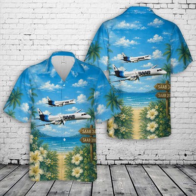 Saab 340 And Saab 2000 Hawaiian Shirt