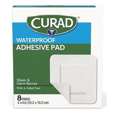 Waterproof Adhesive Pads 4x4 Inch Sterile Wound Dressing Bandages Box of 8