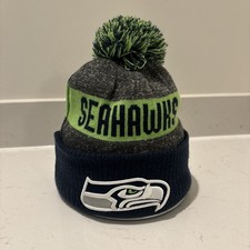 New Era Seattle Seahawks Beanie Cap Hat Adult One Size Gray Acrylic Mens NFL