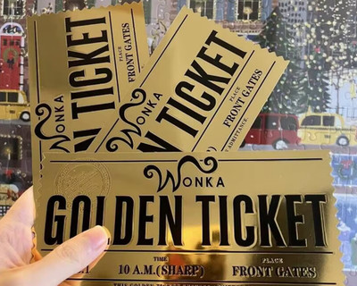 Willy Wonka & Die Schokoladenfabrik Golden Ticket Goldenes Ticket