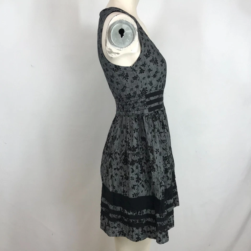 VESTIDO BE BOP - MUJER MEDIANO - Y2K NEGRO FLORAL SIN MANGAS MEZCLA ALGODÓN Foto 4 de 4