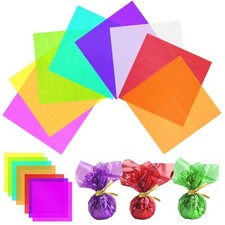 120 PCS 7.5 x 7.5 Inch Colored Cellophane Sheets Wrap Paper DIY Craft Window