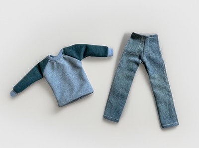 Puppen Kleidung Set Pullover mit Jeans 1:6 Puppen Kleidung Handmade