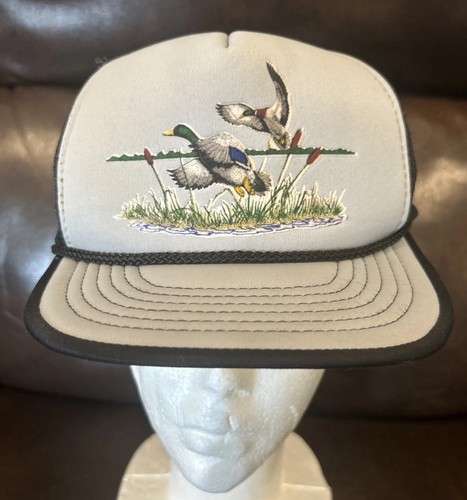 Vintage Mallard Ducks Trucker Hat Foam Snapback Cap Ducks Swamp Mallard Hunting