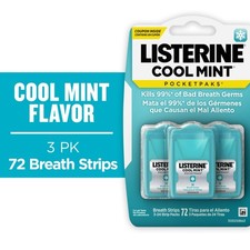 Listerine PocketPaks Cool Mint Breath Strips, Portable Pocket-Sized Oral Care