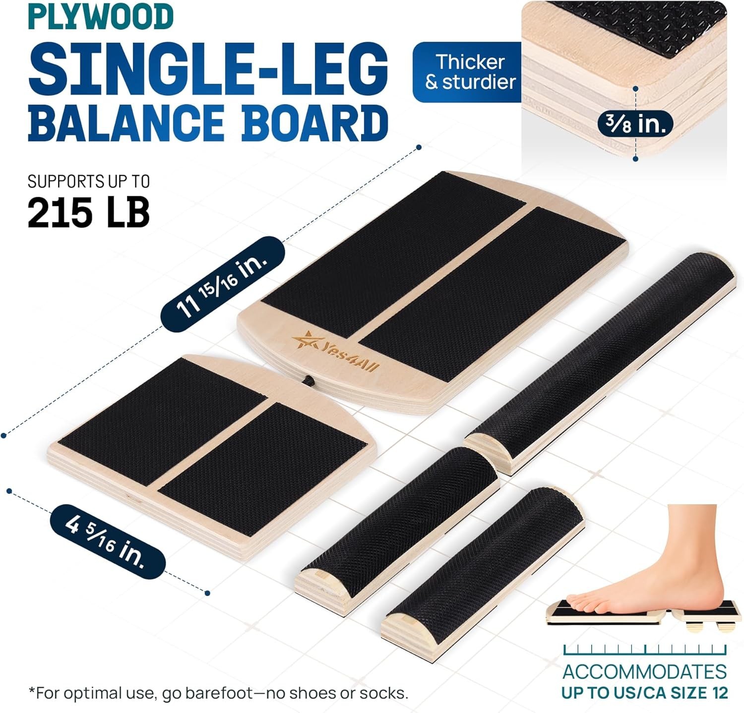 Professional Wooden Balance Board for Leg Workout thumbnail 4