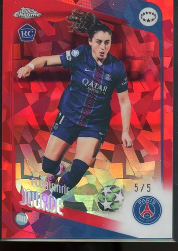 Florianne Jourde 2025-26 Topps Chrome UEFA Women\'s UWCL 5/5 Red Sapphire RC 1/1