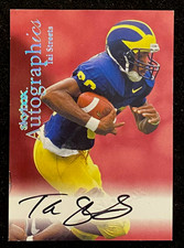 1999 Skybox Autographics Tai Streets Rookie ON-CARD AUTO !!! MICHIGAN WOLVERINES. rookie card picture