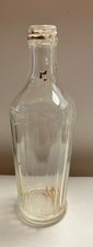 Ancienne bouteille de collection H J Heinz en verre transparent côtelé 211
