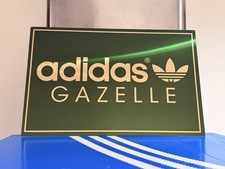 Adidas Gazelle gold mirrored  thick metal shop SHOE SHELF sign with mounts