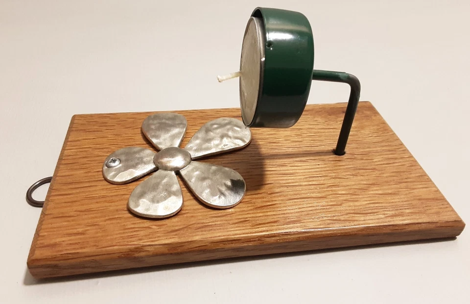 Reclaimed Hardwood Candle Sconce. Oak. Silver Flower. Sun. Votive. Tealight. - Image 3 of 4