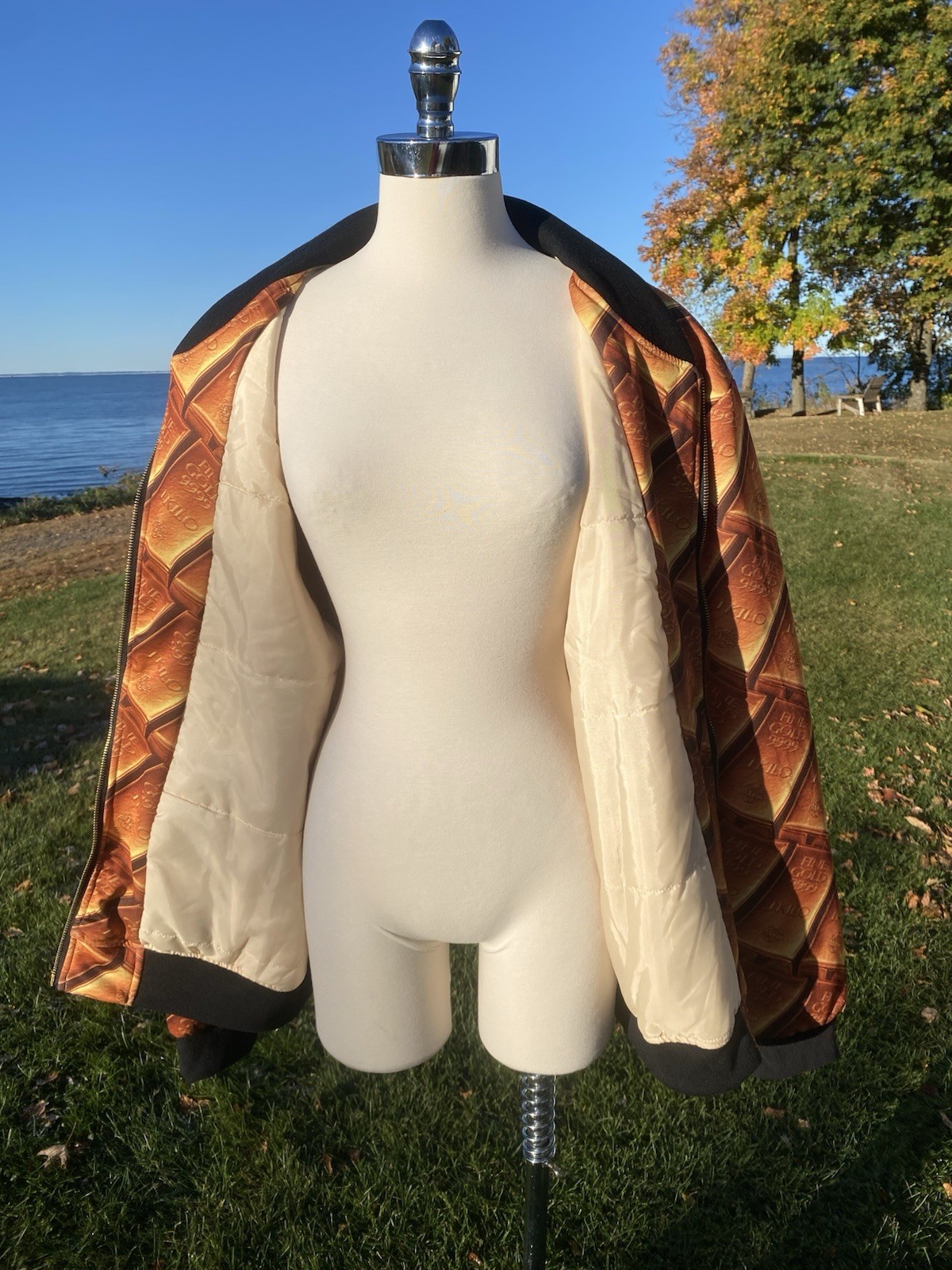 IMPERIOUS Jacket Zip Front Zip Gold Bars Graphics… - image 8