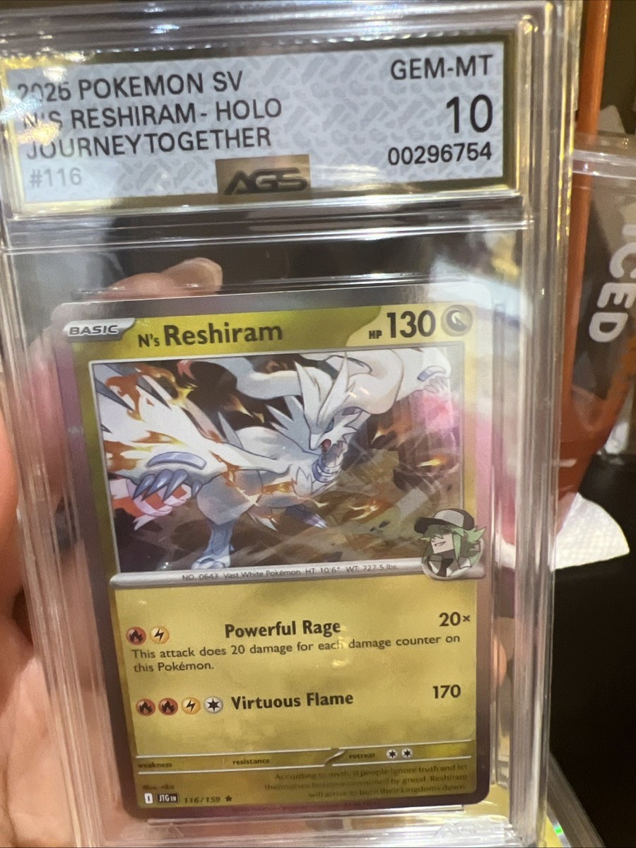 2025 POKEMON JTG EN-JOURNEY TOGETHER #116 N'S RESHIRAM AGS 10 | eBay