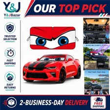 Car Windshield Sun Shade Red Angry Eyes 59 x 27.5 in Foldable UV