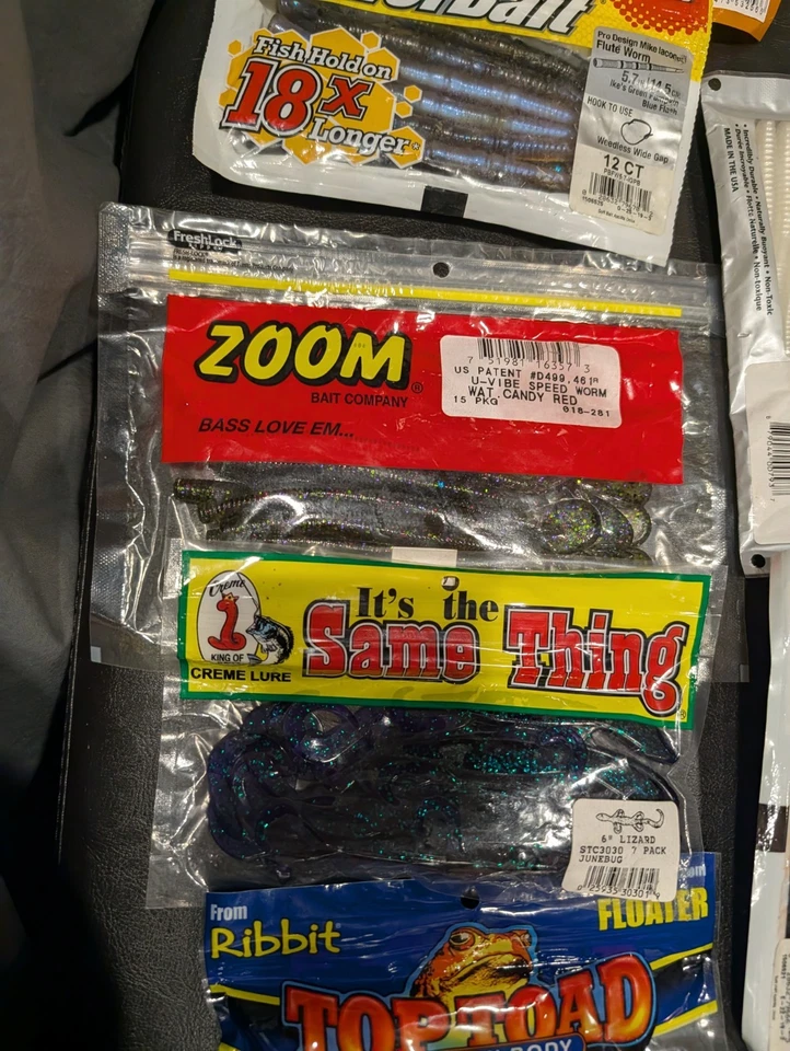 Lot of 9 New Bass Packs Plastics Fishing Lures – Lot F Plus Extra Baits  - Image 3 of 4