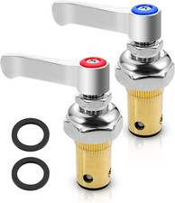 Handle Stem Assembly Fits for T S Brass Faucets, Blue Cold and Red Hot Side Spin