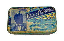 Antique 1880's Eagle Cavendish Tobacco Tin American Eagle Tobacco Co. Detroit MI
