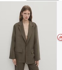 massimo dutti Linen Blend blazer jacket women...