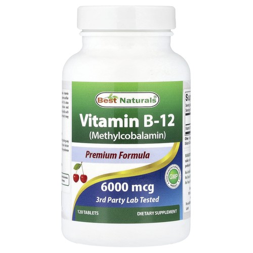 Vitamin B-12 (Methylcobalamin), 6,000 mcg, 120 Tablets