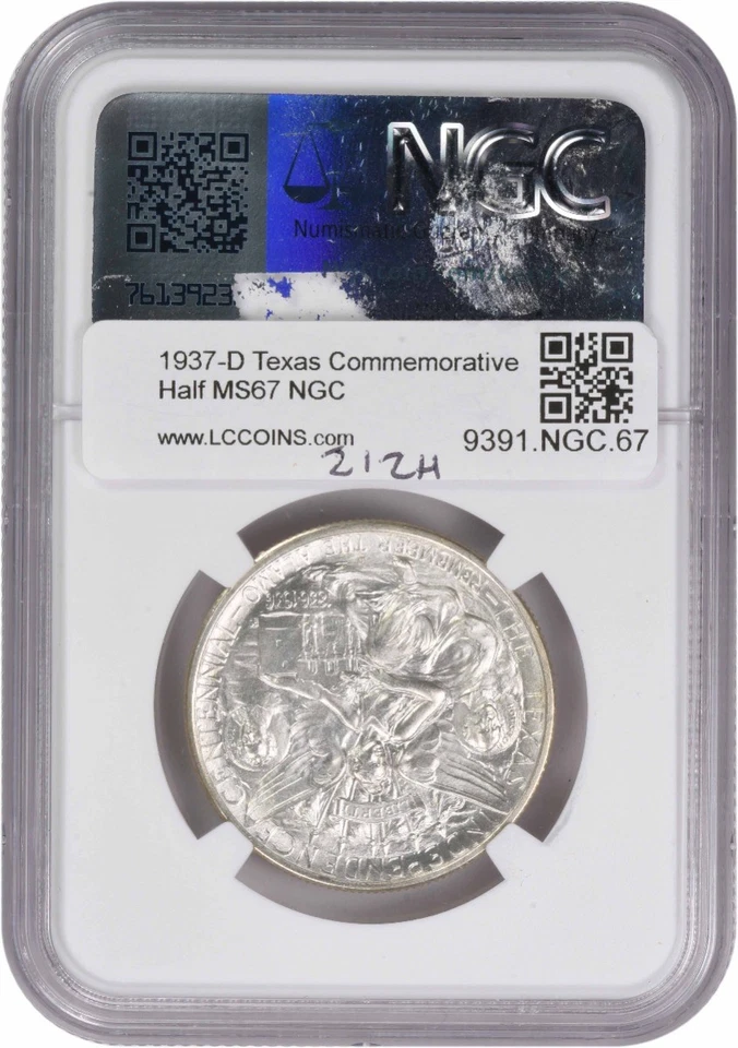 Texas Commemorative Silver Half Dollar 1937-D MS67 NGC - Image 2 of 4