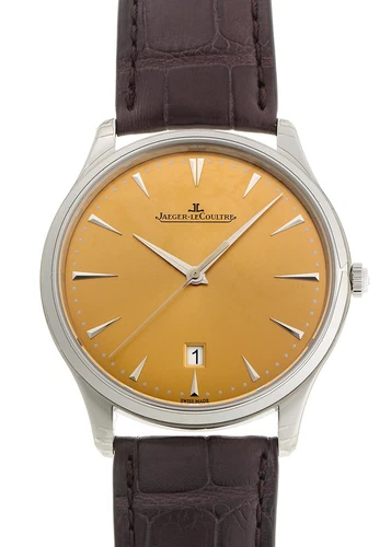 Jaeger LeCoultre Master Ultra Delgado Fecha Q1288430 Acero Esfera Champagne Cuero
