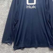 Chemise Pêche Huk Chemise Huk Fishing Homme 3XL Bleu - Manches Longues Performance Pêche - Occasion Fleece Hoodie