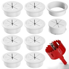 Desk Grommet 2 Inch 50 mm 8 Pieces, Desk Hole Cover for Cables White, ABS P...