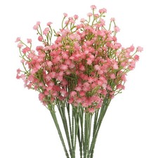 8Pcs Baby's Breath Pink Artificial Flowers 3 Branches Real Touch