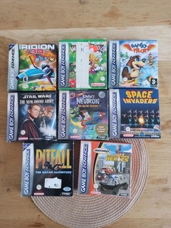Gameboy Advance 8x confezione vuota Iridion 3D Wario Land 4 Banjo Space Invaders