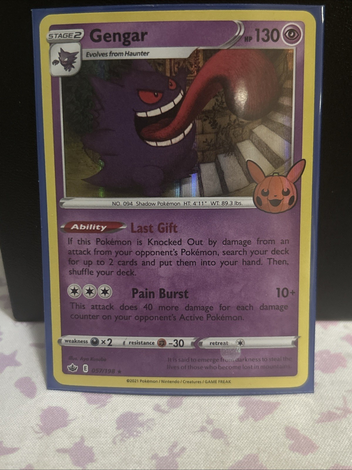 Pokemon TCG - Gengar 57/198 Trick or Trade Chilling Reign Holo Rare 2021 - NM