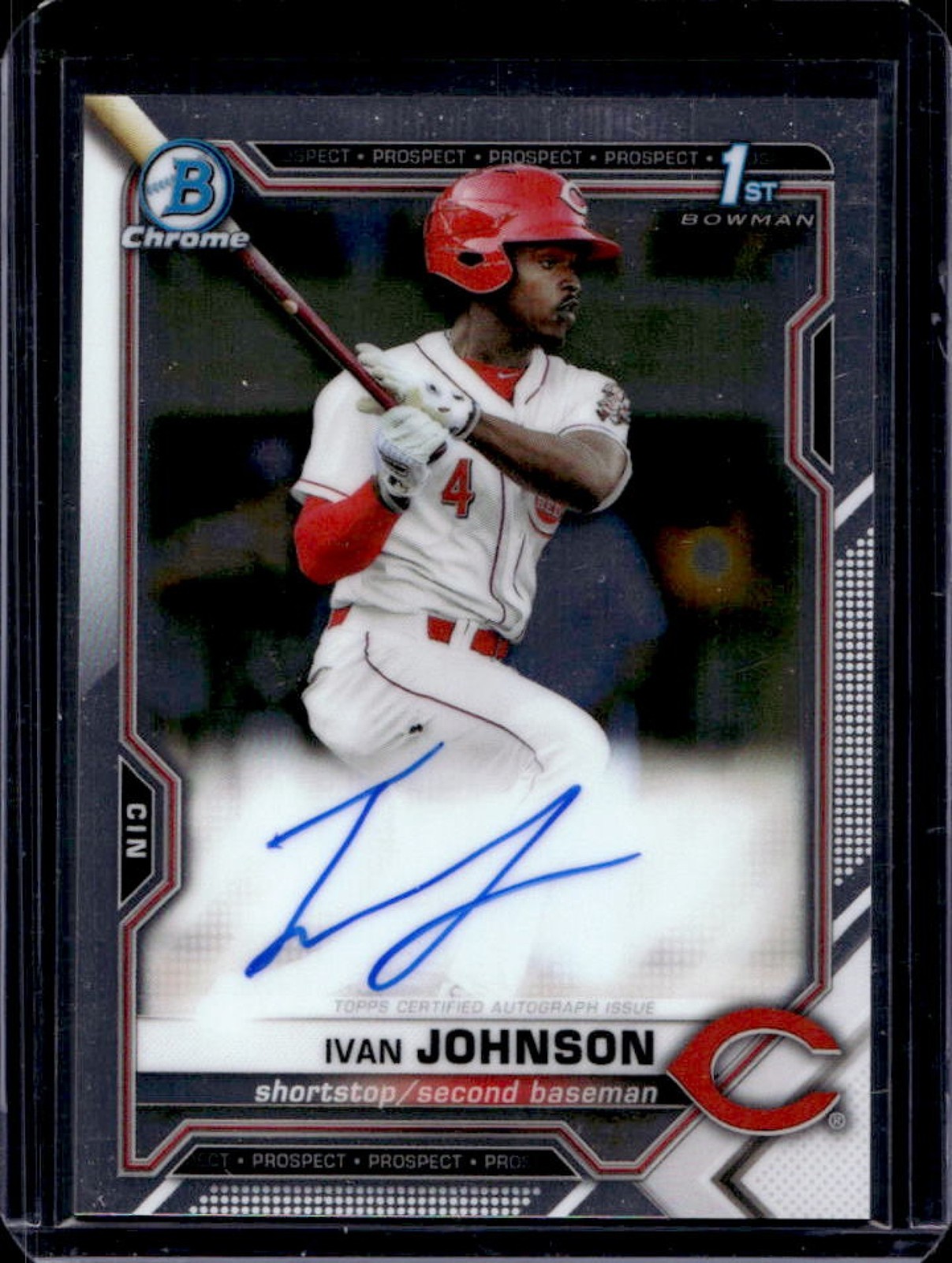 2021 Bowman Ivan Johnson Chrome Auto 1st #CPA-IJ Reds