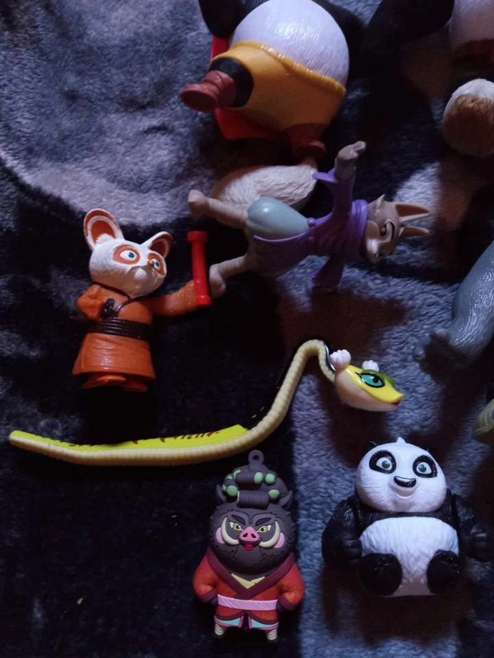 Lote de juguetes DreamWorks Kung Fu Panda (McDonald's) PO, Shifu, víbora, pulmón tailandés Foto 3 de 4
