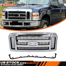 For Ford F-250 F250 F-350 F-450 Super Duty 2008-2010 Chrome Front Bumper Grille