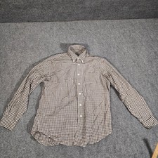 American Living Check Woven Button-Down Shirt Men's Black White Cotton L
